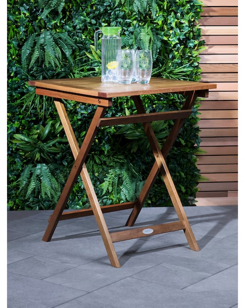 Charles Bentley Wooden Square Folding Bistro Table