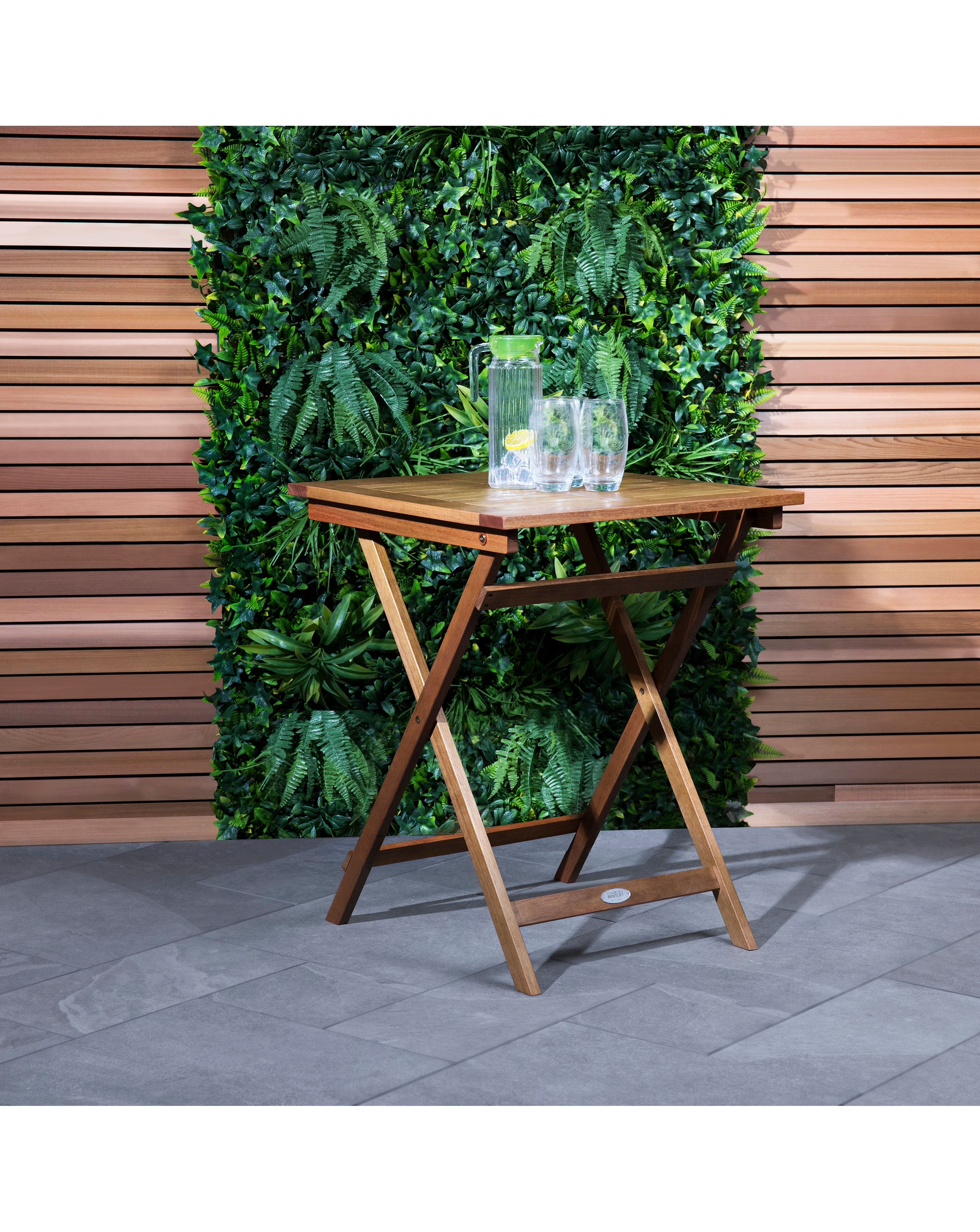 Charles Bentley Wooden Square Folding Bistro Table