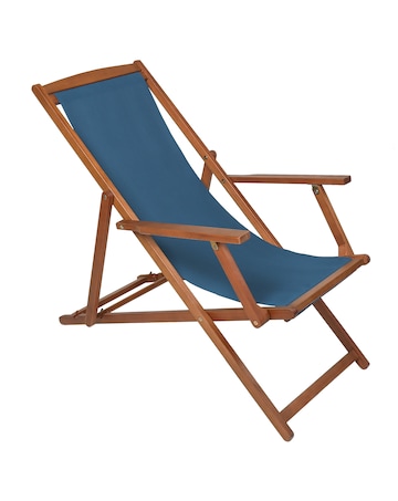 Charles Bentley Wooden Garden Deck Chair - Teal