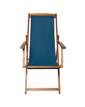 Charles Bentley Wooden Garden Deck Chair - Teal