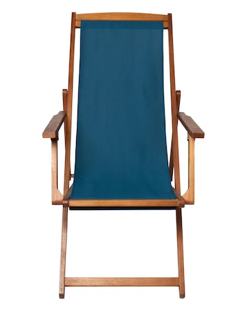 Charles Bentley Wooden Garden Deck Chair - Teal