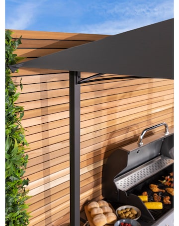 Charles Bentley Steel BBQ Grill Gazebo - Grey