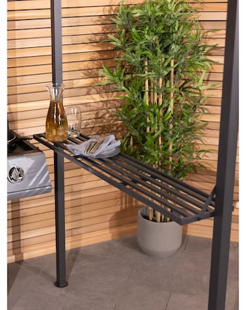 Charles Bentley Steel BBQ Grill Gazebo - Grey