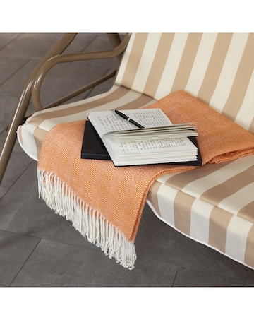 Charles Bentley 2 Seater Garden Swing Seat - Beige & White Stripe