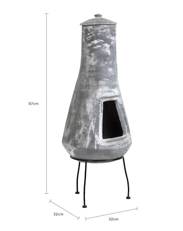 Charles Bentley Light Grey Clay Chiminea