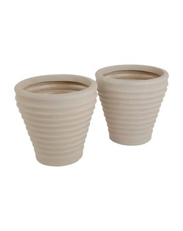 Charles Bentley Small Moroccan Stone Planters - Set of 2