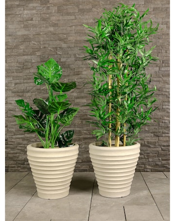 Charles Bentley Small Moroccan Stone Planters - Set of 2