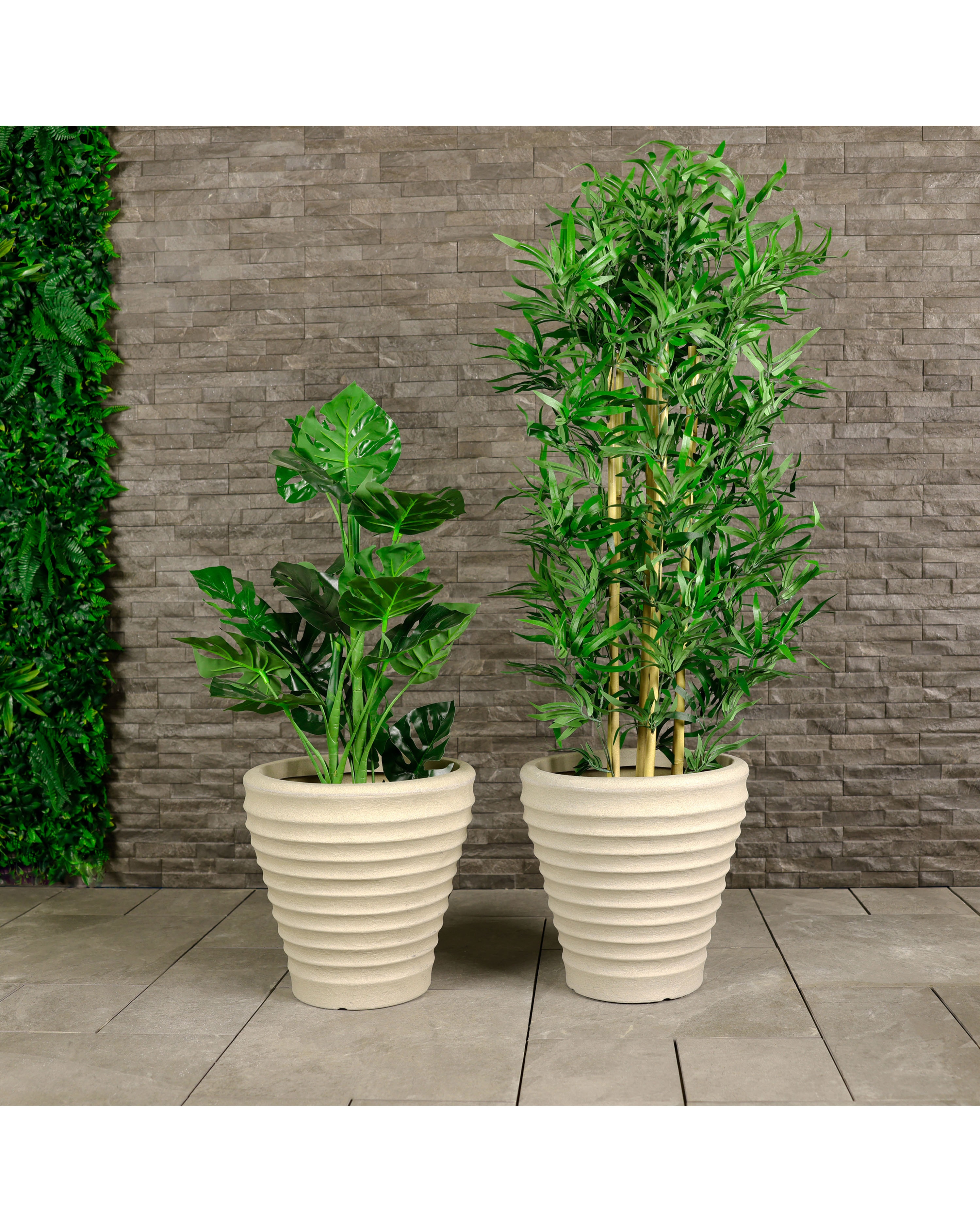 Charles Bentley Small Moroccan Stone Planters - Set of 2
