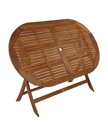 Charles Bentley Wooden Oval Folding Dining Table - 6 Seater