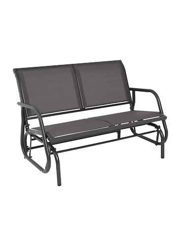 Charles Bentley Grey Metal Mesh Rocking Glider Bench