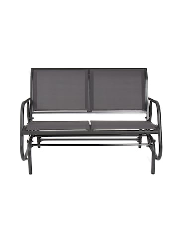 Charles Bentley Grey Metal Mesh Rocking Glider Bench
