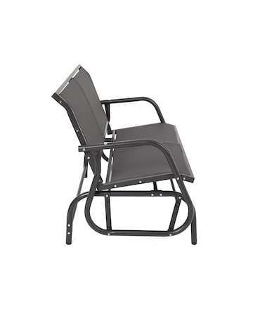 Charles Bentley Grey Metal Mesh Rocking Glider Bench