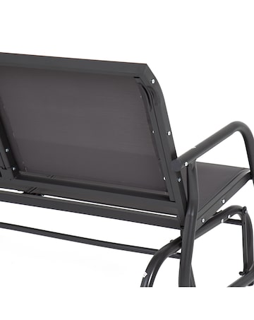 Charles Bentley Grey Metal Mesh Rocking Glider Bench