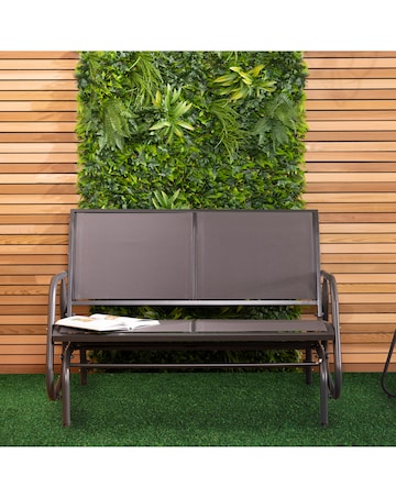 Charles Bentley Grey Metal Mesh Rocking Glider Bench