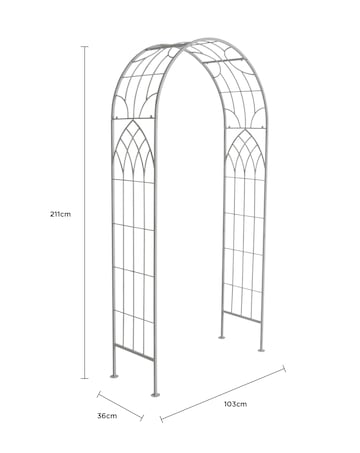 Charles Bentley Grey Wrought Iron Garden Arch