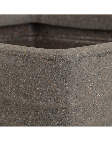 Charles Bentley Tall Square Trojan Granite Planters - Set of 2