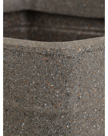 Charles Bentley Tall Square Trojan Granite Planters - Set of 2