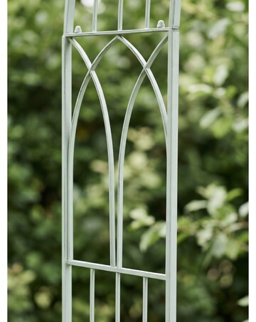 Charles Bentley Sage Green Wrought Iron Garden Arch