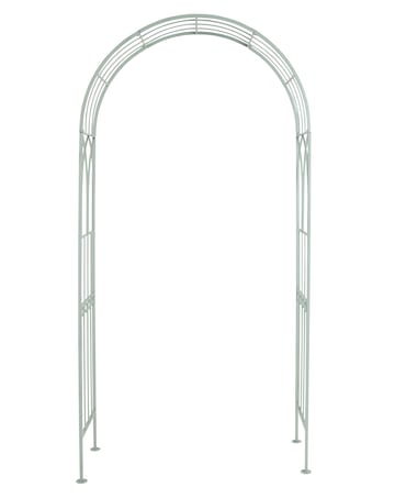 Charles Bentley Sage Green Wrought Iron Garden Arch