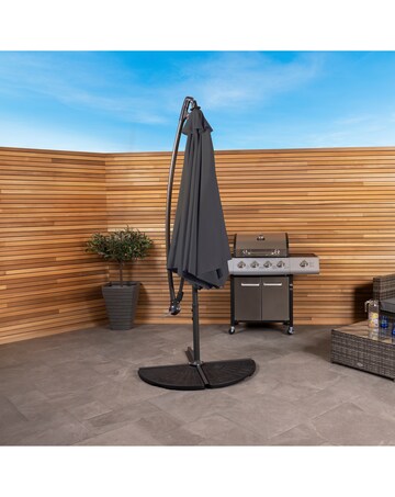 Charles Bentley 3m Hanging Garden Parasol - Grey