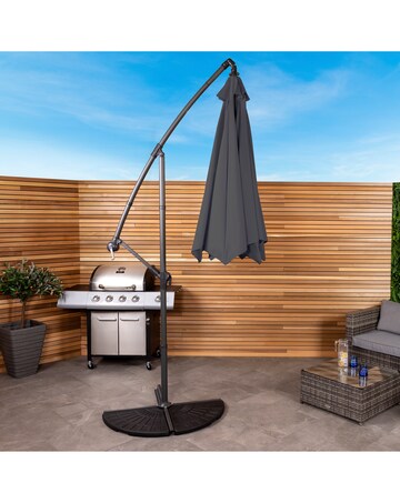 Charles Bentley 3m Hanging Garden Parasol - Grey