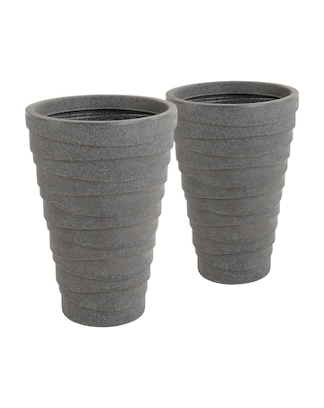 Charles Bentley Trojan Charcoal Pot Planters - Set of 2