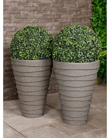 Charles Bentley Trojan Charcoal Pot Planters - Set of 2