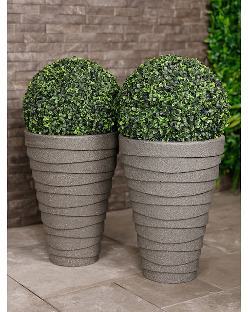 Charles Bentley Trojan Charcoal Pot Planters - Set of 2
