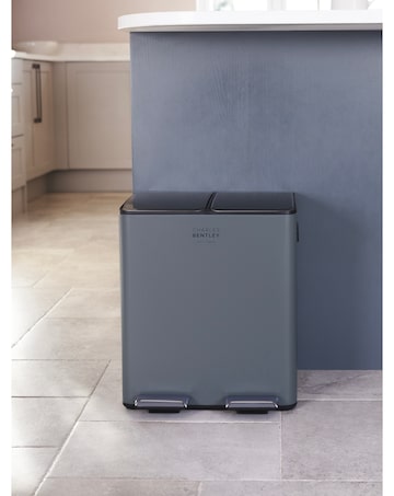 Charles Bentley 30L Double Compartment Kitchen Bin - 2x 15L