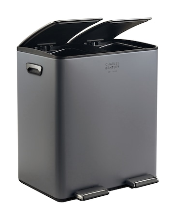 Charles Bentley 30L Double Compartment Kitchen Bin - 2x 15L