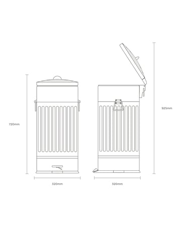 Charles Bentley 30L Retro Kitchen Bin