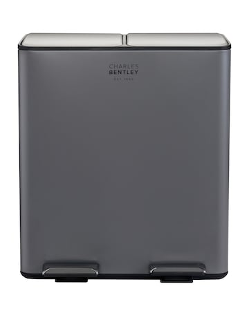 Charles Bentley 40L Double Compartment Kitchen Bin - 2x 20L