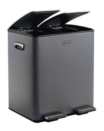 Charles Bentley 40L Double Compartment Kitchen Bin - 2x 20L