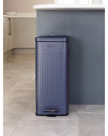 Charles Bentley 30L Retro Steel Square Kitchen Bin