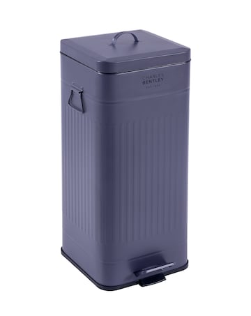 Charles Bentley 30L Retro Steel Square Kitchen Bin