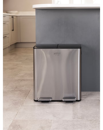 Charles Bentley 40L Double Compartment Kitchen Bin - 2x 20L