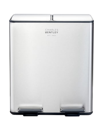 Charles Bentley 40L Double Compartment Kitchen Bin - 2x 20L