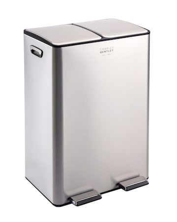 Charles Bentley 60L Double Compartment Kitchen Bin - 2x 30L