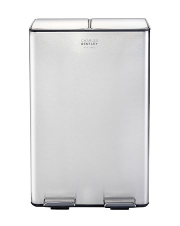 Charles Bentley 60L Double Compartment Kitchen Bin - 2x 30L