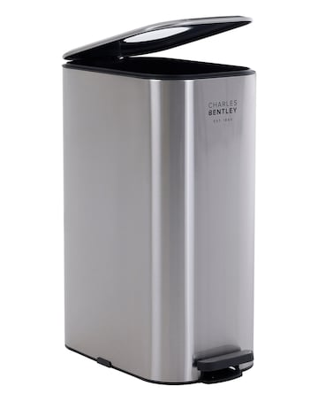 Charles Bentley 30L Slimline Rectangular Kitchen Pedal Bin