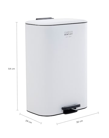 Charles Bentley 30L Slimline Rectangular Kitchen Pedal Bin