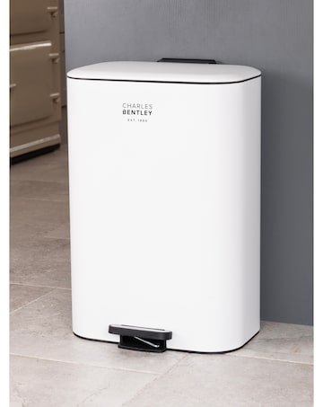 Charles Bentley 30L Slimline Rectangular Kitchen Pedal Bin