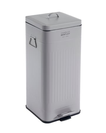 Charles Bentley 30L Retro Steel Square Kitchen Bin