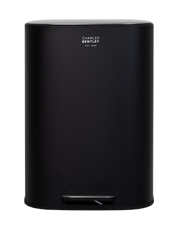 Charles Bentley 50L Black Pedal Kitchen Bin