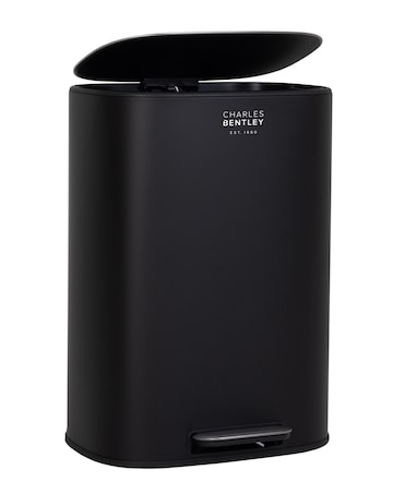 Charles Bentley 50L Black Pedal Kitchen Bin