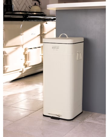 Charles Bentley 30L Square Retro Kitchen Pedal Bin