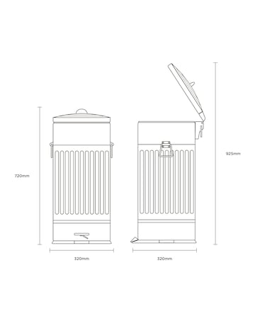 30L Retro Kitchen Pedal Bin