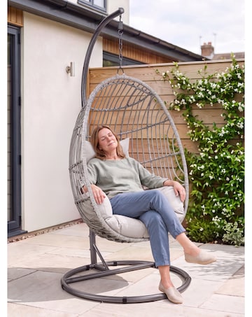 Charles Bentley Egg Shaped Rattan Swing Chair