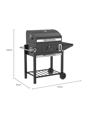 Charles Bentley Ottimo American Grill Charcoal Height Adjustable Barbeque