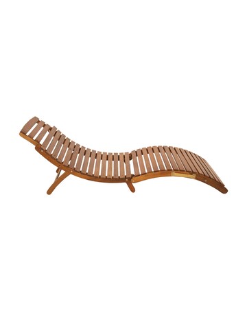 Charles Bentley Folding Curved FSC Wooden Sun Lounger